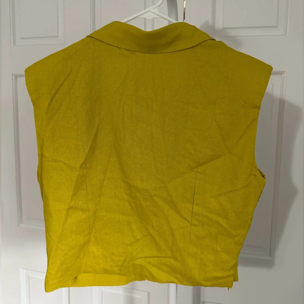NWT Micas Linen Crossed Ruched Tank Top Size XL - Picture 5 of 6